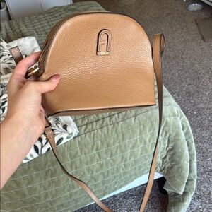 Furla Tan Crossbody Bag with Gold Accents